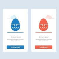 Celebration Decoration Easter Egg  Blue and Red Download and Buy Now web Widget Card Template vector