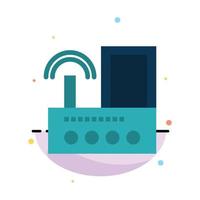 Router Device Signal Wifi Radio Abstract Flat Color Icon Template vector