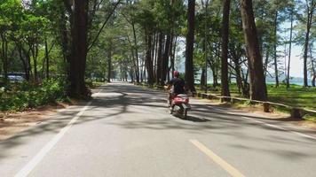 phuket, thaïlande 1er décembre 2018 - route dans le parc national de sirinat, phuket, thaïlande. près de l'aéroport international de phuket, plage de nai yang. video