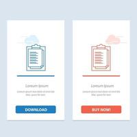 Notepad Report Card Result Presentation  Blue and Red Download and Buy Now web Widget Card Template vector