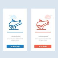 Canon Weapon  Blue and Red Download and Buy Now web Widget Card Template vector