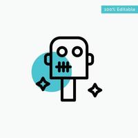 Space Suit Robot turquoise highlight circle point Vector icon