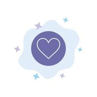 Love Heart Favorite Crack Blue Icon on Abstract Cloud Background vector