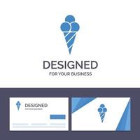 Creative Business Card and Logo template Beach Ice Cream Cone Vector Illustration