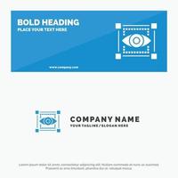 Visual View Sketching Eye SOlid Icon Website Banner and Business Logo Template vector