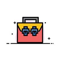 Bag Box Construction Material Toolkit  Business Flat Line Filled Icon Vector Banner Template