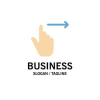 Finger Gestures Right Slide Swipe Business Logo Template Flat Color vector