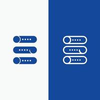 configuración del interruptor del dispositivo en línea y glifo icono sólido banner azul vector