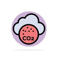 aire dióxido de carbono co2 contaminación resumen círculo fondo plano color icono vector