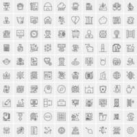 paquete de 100 iconos de líneas universales para móviles y web vector