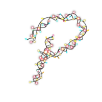 Colored Christmas Lights Letters typeface P png