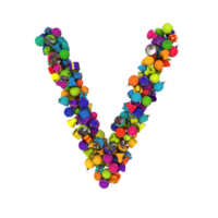 tipografia de letras de férias de enfeites de natal com cores aleatórias vibrantes v png