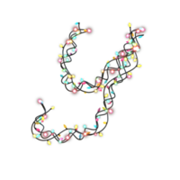 colorato Natale luci lettere carattere tipografico y png