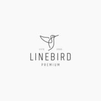 Bird line art logo icon design template vector