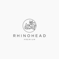 Rhino head geometric logo icon design template vector