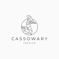 Cassowary logo vector icon design template