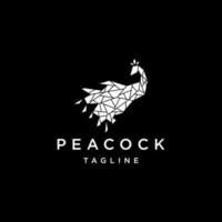 Peacock line art logo vector icon design template