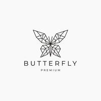 Butterfly geometric polygonal logo vector icon design template