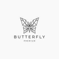 Butterfly geometric polygonal logo vector icon design template