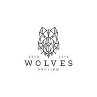 Wolf head geometric polygonal logo vector icon design template