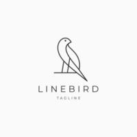 Bird line art logo icon design template vector