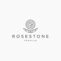 Rose stone logo icon design template vector