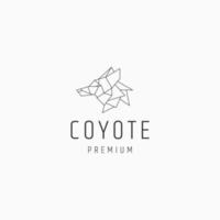 plantilla de diseño de icono de vector de logotipo geométrico de cabeza de coyote