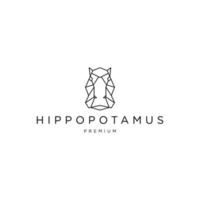 Hippopotamus logo icon design template vector