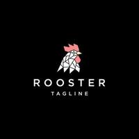 Rooster head geometric logo vector icon design template