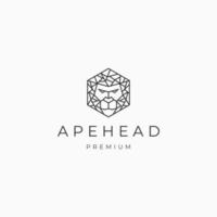 Ape head geometric logo icon design template vector