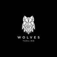 Wolf head geometric polygonal logo vector icon design template