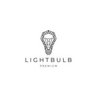 Lightbulb geometric polygonal logo vector icon design template