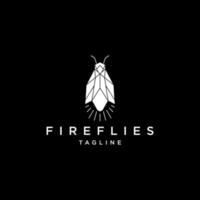 Fireflies geometric polygonal logo vector icon design template