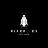 Fireflies geometric polygonal logo vector icon design template