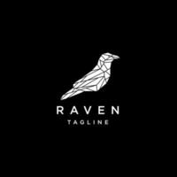 Raven geometric logo vector icon design template