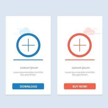 Interface Plus User  Blue and Red Download and Buy Now web Widget Card Template vector