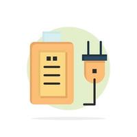 Battery Charge Plug Education Abstract Circle Background Flat color Icon vector