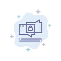 Chat Chatting Security Secure Blue Icon on Abstract Cloud Background vector