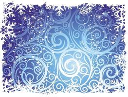 Winter blue background with frost patterns vector