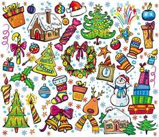 New year and christmas set vector