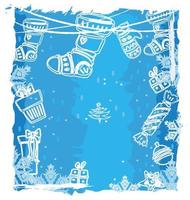 Grunge Christmas blue background vector