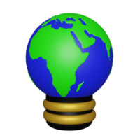 3D illustration of planet earth inside an energy saving lamp, perfect to use as an additional element in your designs, templates, banners and poster designs
