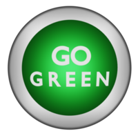 Go Green Button 3D-Symbol, perfekt als zusätzliches Element in Ihren Designs, Vorlagen, Bannern und Posterdesigns png