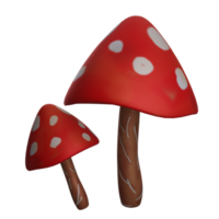 Pilz-3D-Symbol, perfekt als zusätzliches Element in Ihren Designs, Vorlagen, Bannern und Posterdesigns png