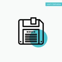 Floppy Diskette Save turquoise highlight circle point Vector icon