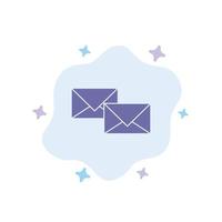 Mail Reply Forward Business Correspondence Letter Blue Icon on Abstract Cloud Background vector