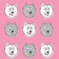 Happy puppies for print or stickers vector