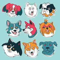 Happy puppies for print or stickers vector