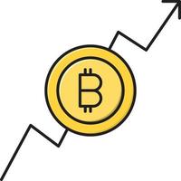 ilustración de vector de gráfico de bitcoin en un fondo. símbolos de calidad premium. iconos vectoriales para concepto y diseño gráfico.