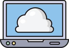 cloud laptop vector illustration on a background.Premium quality symbols.vector icons for concept and graphic design.